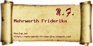 Mehrwerth Friderika névjegykártya